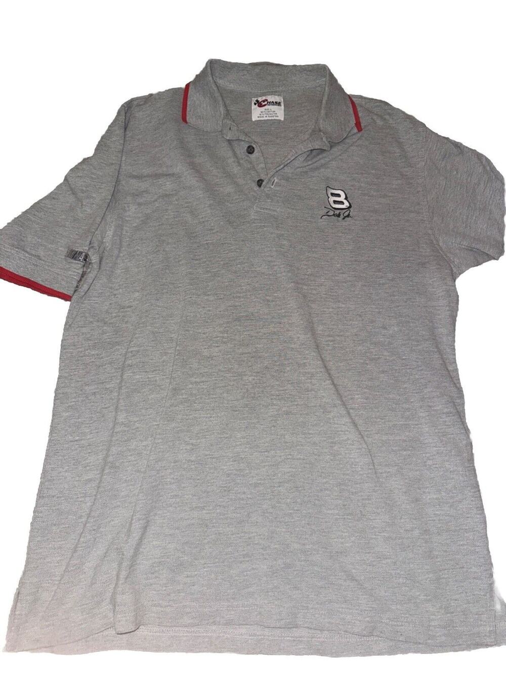 Chase Authentics Dale Earnhardt Jr. Gray Polo Size L AP11